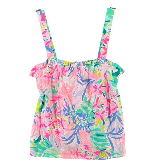 Lilly Pulitzer Jia Tank Top XS Pink It was All A Dream Floral Preppy Resort - Picture 4 of 14